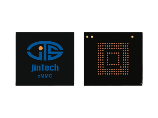 eMMC memory module with JInTech eMMC logo on dark label