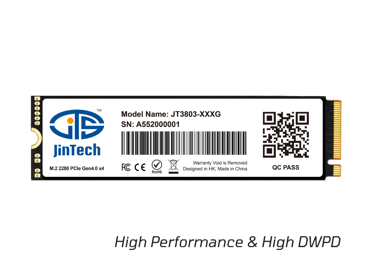 JT4807 series M.2 SSD module with QR code and “High Performance & High DWPD” text